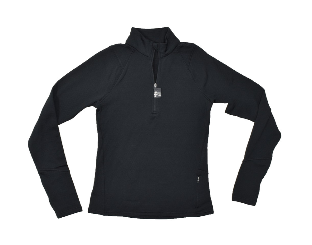 DSG Women's Pure Black Run Grid 1/4 Zip Pullover Top Regular Size XS NEW